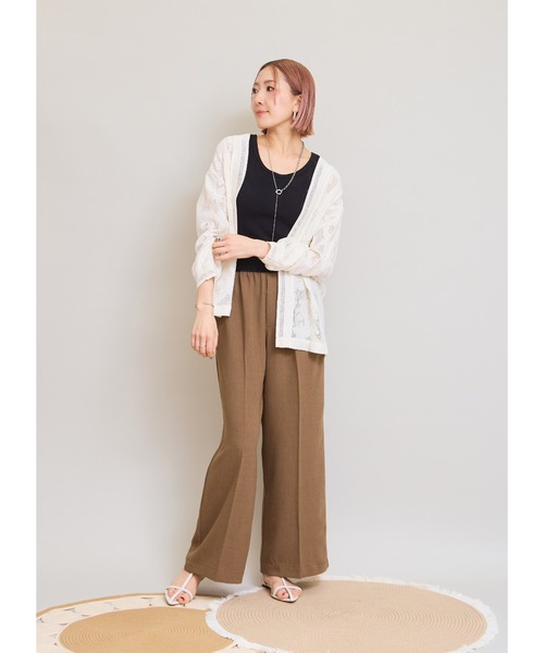 LHELBIE(レルビエ)の「メッシュレースカーディガン(Tシャツ/カットソー・レディース・ブラック/アイボリー・M)」の17枚目の写真