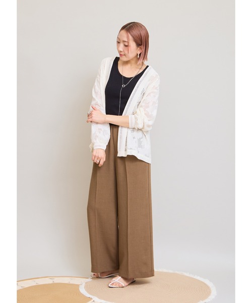 LHELBIE(レルビエ)の「メッシュレースカーディガン(Tシャツ/カットソー・レディース・ブラック/アイボリー・M)」の14枚目の写真