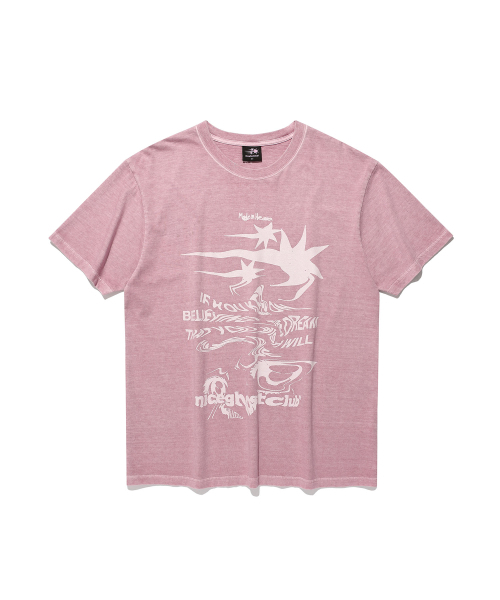 NICE GHOST CLUB(ナイスゴーストクラブ)の「TORNADO LOGO PIGMENT TEE_PINK(NG2GMUT500A)(Tシャツ/カットソー・レディース・ピンク・SMALL/MEDIUM/LARGE)」の2枚目の写真
