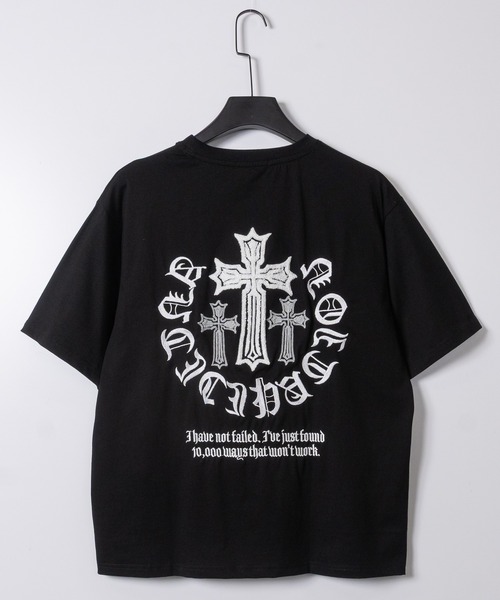 JOHN'S CLOSET（ジョンズクローゼット）の「【31】クロスロゴ サガラ刺繍 半袖Tシャツ（Tシャツ/カットソー・メンズ・ホワイト/ブラック・LARGE/MEDIUM）」の11枚目の写真