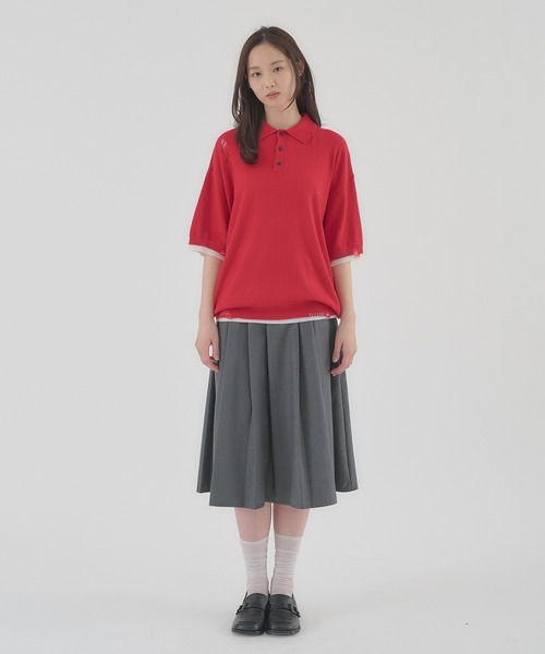 Perushu(ペルーシュ)の「LAYERED DESIGN DAMAGED STITCH KNIT POLO/レイヤードデザインダメージステッチニットポロ(ニット/セーター・メンズ・ブラック/レッド・LARGE/MEDIUM)」の17枚目の写真