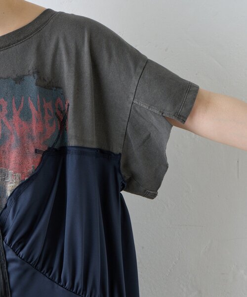 etsinta（エシンタ）の「【etsinta】リメイクサテンteeワンピ（ワンピース・レディース・チャコールグレー・ONE SIZE）」の18枚目の写真