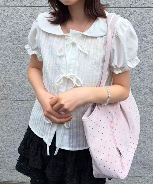 mebole（メボレ）の「Soft Puff Ribbon Blouse（シャツ/ブラウス・レディース・ホワイト・FREE）」の10枚目の写真