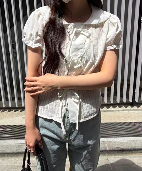 mebole（メボレ）の「Soft Puff Ribbon Blouse（シャツ/ブラウス・レディース・ホワイト・FREE）」の15枚目の写真