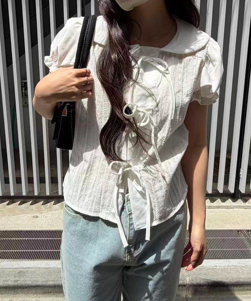 mebole（メボレ）の「Soft Puff Ribbon Blouse（シャツ/ブラウス・レディース・ホワイト・FREE）」の12枚目の写真