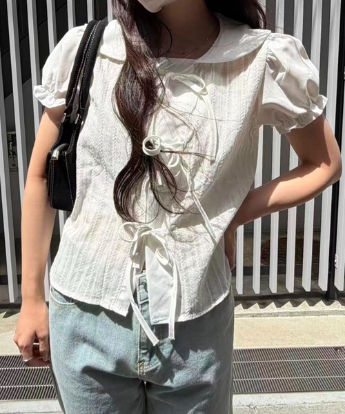 mebole（メボレ）の「Soft Puff Ribbon Blouse（シャツ/ブラウス・レディース・ホワイト・FREE）」の17枚目の写真