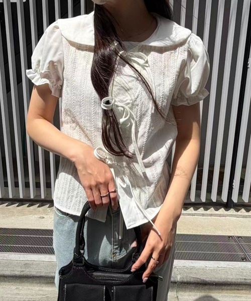 mebole（メボレ）の「Soft Puff Ribbon Blouse（シャツ/ブラウス・レディース・ホワイト・FREE）」の18枚目の写真