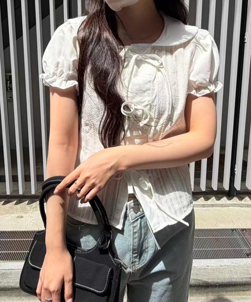 mebole（メボレ）の「Soft Puff Ribbon Blouse（シャツ/ブラウス・レディース・ホワイト・FREE）」の19枚目の写真