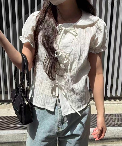 mebole（メボレ）の「Soft Puff Ribbon Blouse（シャツ/ブラウス・レディース・ホワイト・FREE）」の13枚目の写真