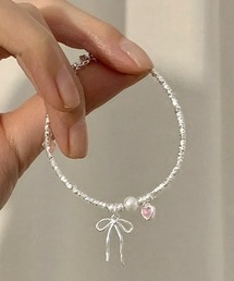 Vini（ヴィニ）の「パール × リボン × ハート ブレスレット（ブレスレット）」