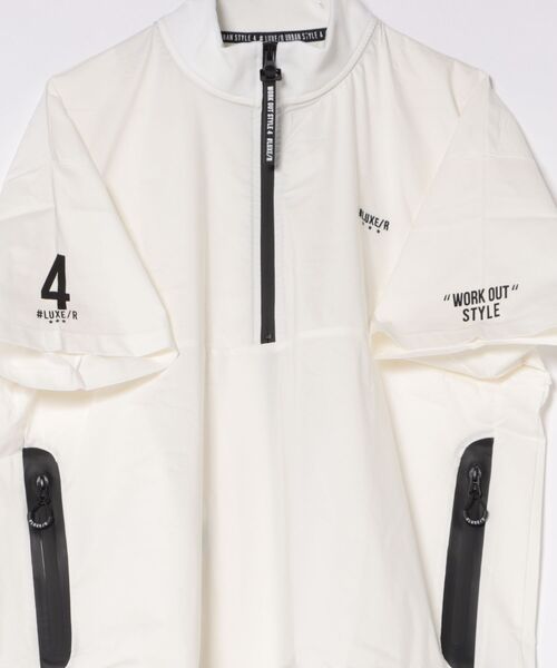 LUXE/R GOLF(ラグジュ ゴルフ)の「(RM)【LUXE/R GOLF】ストレッチ クロス ハーフジップ プルオーバー 半袖 シャツ(Tシャツ/カットソー・メンズ・ブラック/ホワイト/ベージュ/ダークグレー・LARGE/X-LARGE/MEDIUM)」の6枚目の写真