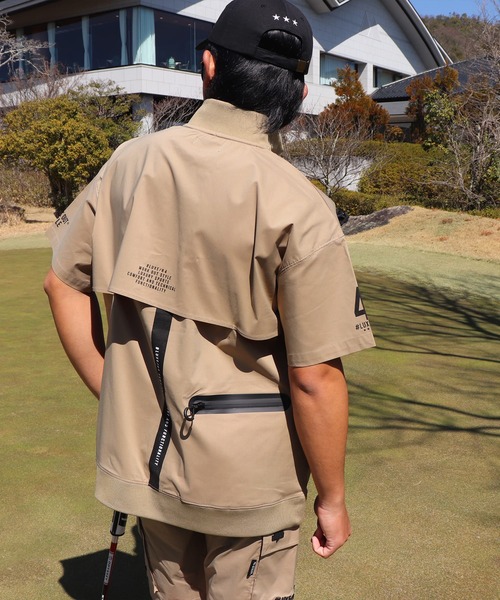 LUXE/R GOLF(ラグジュ ゴルフ)の「(RM)【LUXE/R GOLF】ストレッチ クロス ハーフジップ プルオーバー 半袖 シャツ(Tシャツ/カットソー・メンズ・ブラック/ホワイト/ベージュ/ダークグレー・LARGE/X-LARGE/MEDIUM)」の10枚目の写真