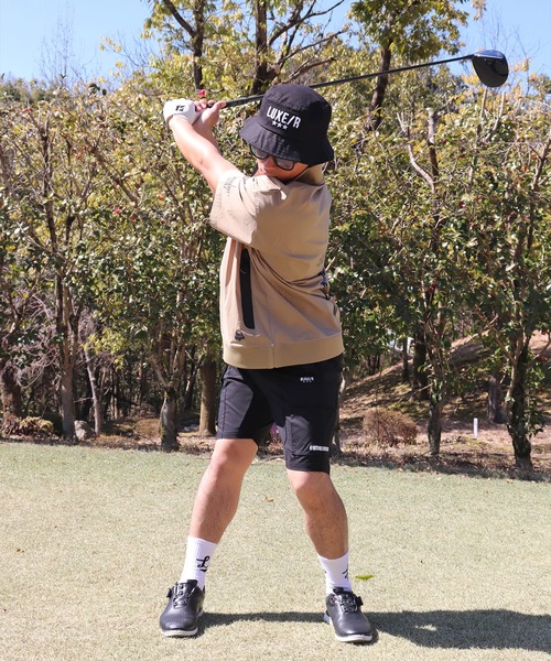 LUXE/R GOLF(ラグジュ ゴルフ)の「(RM)【LUXE/R GOLF】ストレッチ クロス ハーフジップ プルオーバー 半袖 シャツ(Tシャツ/カットソー・メンズ・ブラック/ホワイト/ベージュ/ダークグレー・LARGE/X-LARGE/MEDIUM)」の12枚目の写真