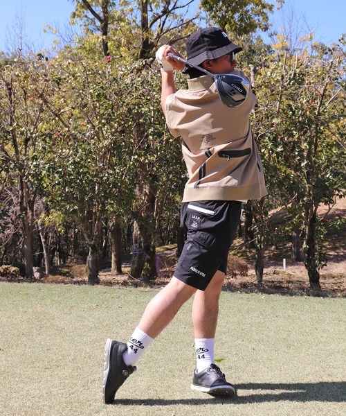 LUXE/R GOLF(ラグジュ ゴルフ)の「(RM)【LUXE/R GOLF】ストレッチ クロス ハーフジップ プルオーバー 半袖 シャツ(Tシャツ/カットソー・メンズ・ブラック/ホワイト/ベージュ/ダークグレー・LARGE/X-LARGE/MEDIUM)」の14枚目の写真