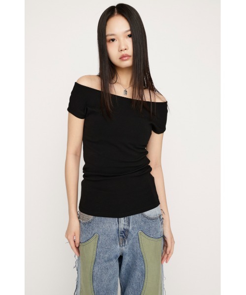 SLY（スライ）の「B/N COMPACT TOPS ボートネックコンパクトトップス 春服 夏服（Tシャツ/カットソー・レディース・オフホワイト/ブラウン/ブラック・FREE）」の13枚目の写真
