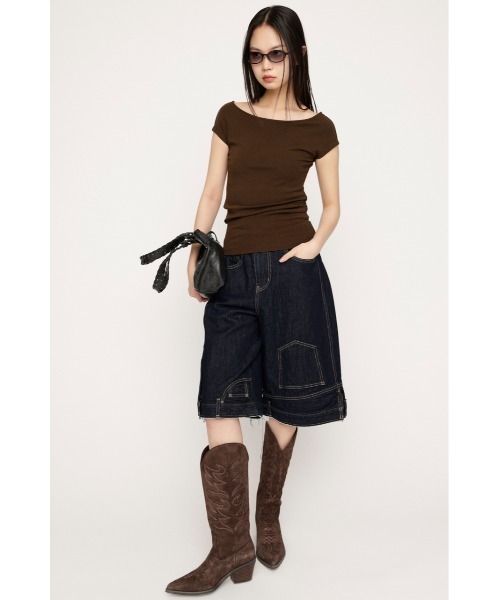 SLY（スライ）の「B/N COMPACT TOPS ボートネックコンパクトトップス 春服 夏服（Tシャツ/カットソー・レディース・オフホワイト/ブラウン/ブラック・FREE）」の16枚目の写真