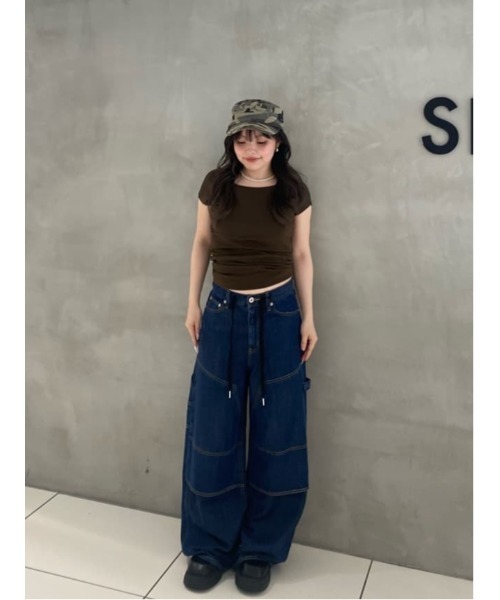 SLY（スライ）の「B/N COMPACT TOPS ボートネックコンパクトトップス 春服 夏服（Tシャツ/カットソー・レディース・オフホワイト/ブラウン/ブラック・FREE）」の22枚目の写真