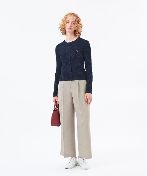 MACKINTOSH PHILOSOPHY(マッキントッシュ フィロソフィー)の「【WEB&一部店舗限定】ドライタッチオックスワイドパンツ(その他パンツ・レディース・ベージュ/ダークネイビー・38/36)」の4枚目の写真