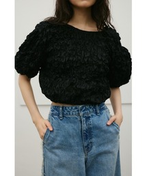 STYLEMIXER（スタイルミキサー）の「【前後2WAY/3色展開】フラッフィーショートトップ（Tシャツ/カットソー）」