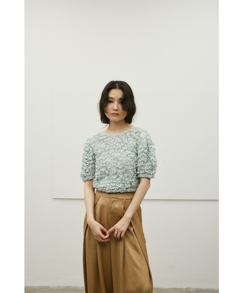 STYLEMIXER(スタイルミキサー)の「【前後2WAY/3色展開】フラッフィーショートトップ(Tシャツ/カットソー・レディース・ブラック/サックスブルー/ホワイト・FREE)」の17枚目の写真