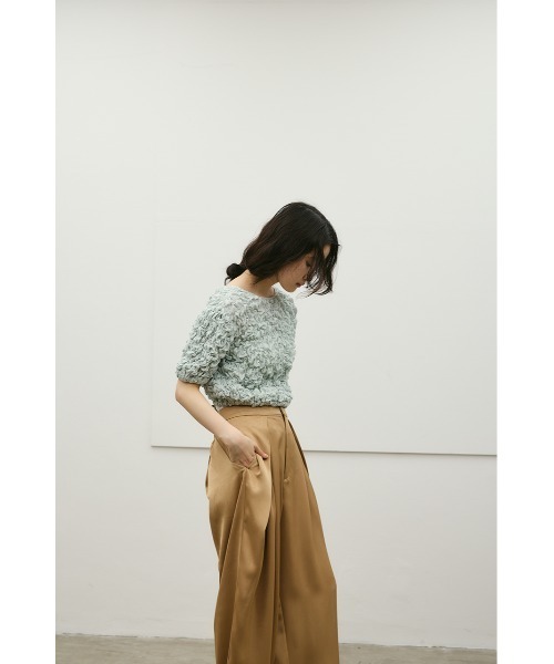 STYLEMIXER(スタイルミキサー)の「【前後2WAY/3色展開】フラッフィーショートトップ(Tシャツ/カットソー・レディース・ブラック/サックスブルー/ホワイト・FREE)」の16枚目の写真