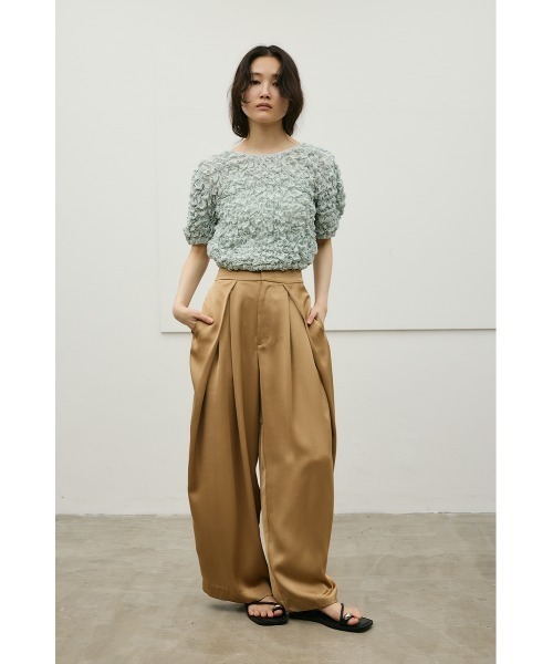STYLEMIXER(スタイルミキサー)の「【前後2WAY/3色展開】フラッフィーショートトップ(Tシャツ/カットソー・レディース・ブラック/サックスブルー/ホワイト・FREE)」の14枚目の写真