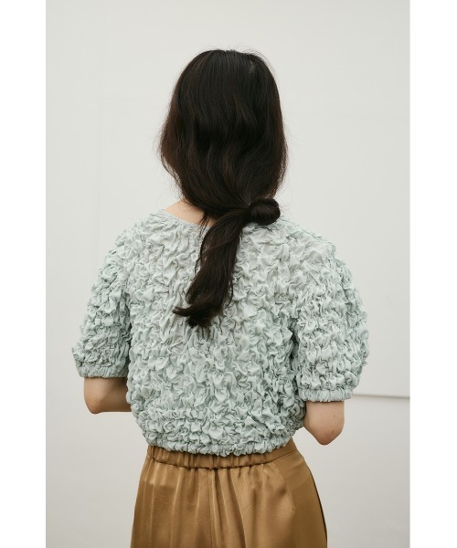 STYLEMIXER(スタイルミキサー)の「【前後2WAY/3色展開】フラッフィーショートトップ(Tシャツ/カットソー・レディース・ブラック/サックスブルー/ホワイト・FREE)」の10枚目の写真