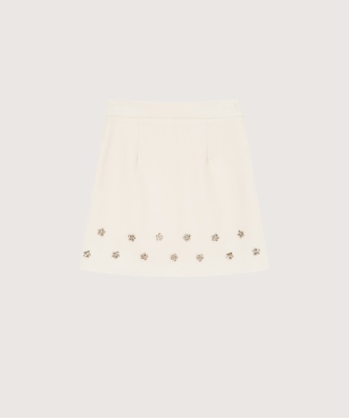 LA POMME petit（ラポミ・プチ）の「Silver Flower Motif Jacket Set Up（セットアップ・レディース・ブラック/アイボリー・SMALL/LARGE/MEDIUM）」の4枚目の写真