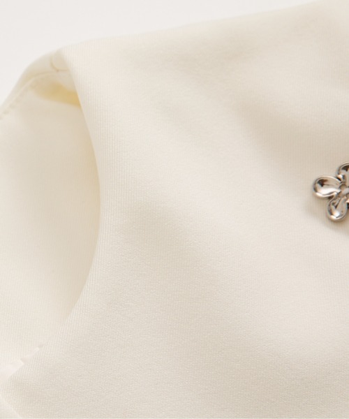 LA POMME petit（ラポミ・プチ）の「Silver Flower Motif Jacket Set Up（セットアップ・レディース・ブラック/アイボリー・SMALL/LARGE/MEDIUM）」の7枚目の写真