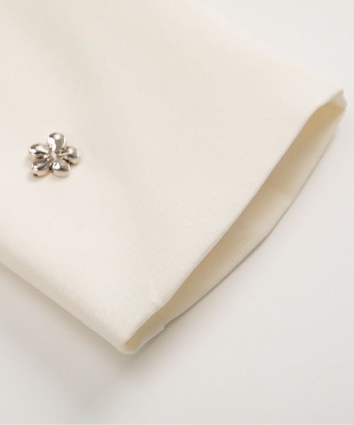 LA POMME petit（ラポミ・プチ）の「Silver Flower Motif Jacket Set Up（セットアップ・レディース・ブラック/アイボリー・SMALL/LARGE/MEDIUM）」の9枚目の写真