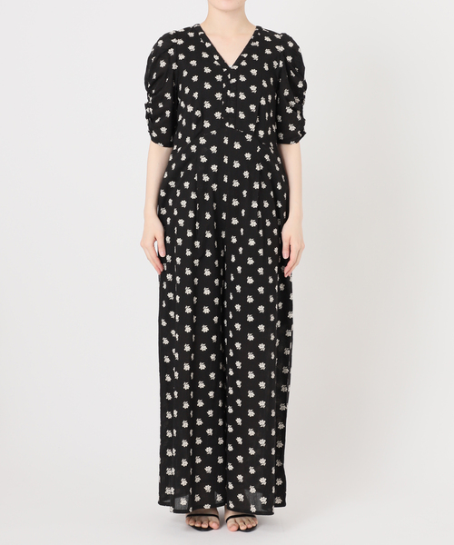 Spick & Span(スピックアンドスパン)の「《別注》ne Quittez pas / ヌキテパ Cotton Dobby Stripe Flower Print Al*(つなぎ/オールインワン・レディース・オートミール/ブラック系その他・MEDIUM)」の17枚目の写真