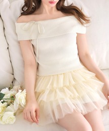 M me eme（エムミーエメ）の「Belle tulle off shoulder ribbon setup(eme10849)（セットアップ）」