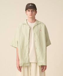 DANTON(�_���g��)��Men�fs Cotton Linen Slub Open-Collar Shirt(�V���c/�u���E�X)