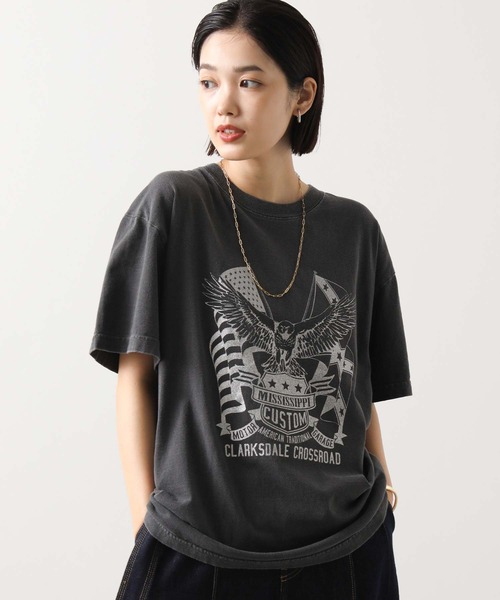 GOOD ROCK SPEED(グッドロックスピード)の「EagleロゴT(Tシャツ/カットソー・レディース・チャコールグレー・FREE)」の1枚目の写真