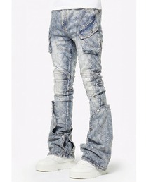 L.H.P(�G���G�C�`�s�[)��GUAPI/�O�A�s/Aqua Blue Coffin Arc Embellished Denim(�f�j���p���c)