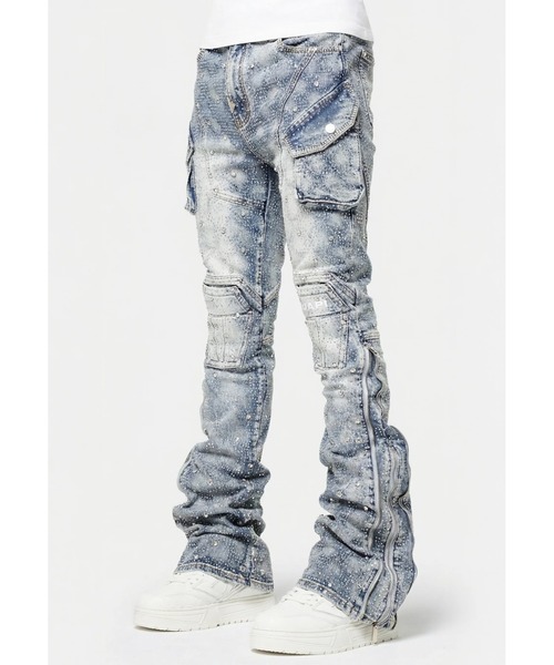 L.H.P(エルエイチピー)の「GUAPI/グアピ/Aqua Blue Coffin Arc Embellished Denim(デニムパンツ・メンズ・ブルー・34/32/30/28)」の2枚目の写真
