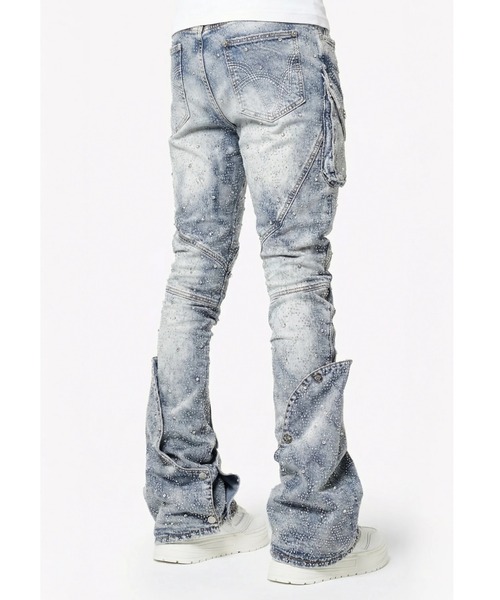 L.H.P(エルエイチピー)の「GUAPI/グアピ/Aqua Blue Coffin Arc Embellished Denim(デニムパンツ・メンズ・ブルー・34/32/30/28)」の4枚目の写真