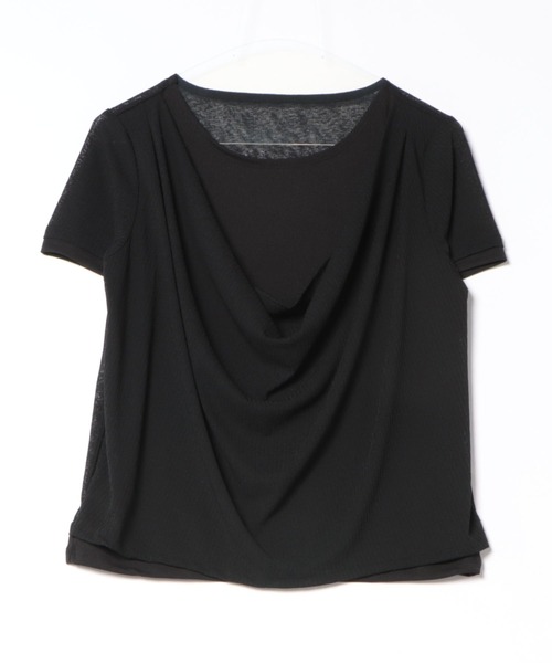 TRIANGLE PALETTE(トライアングルパレット)の「ドレープ シアートップス / 半袖(Tシャツ/カットソー・レディース・ブラック/ホワイト・FREE)」の16枚目の写真
