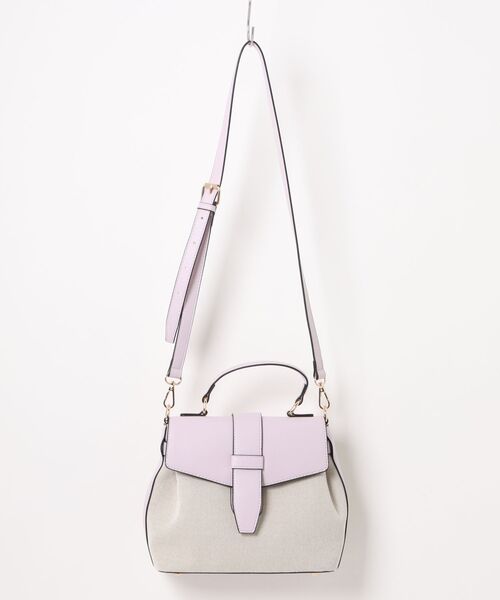 styiro(スタイロ)の「ベルトフラップ 2WAY ショルダーハンドバッグ /キャンバスミックス(ハンドバッグ・レディース・ライトピンク/アイボリー/キャメル/ブラック・FREE)」の13枚目の写真