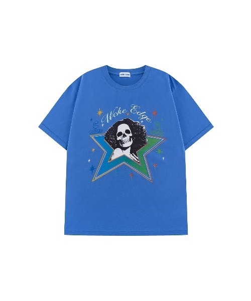 WOKE EDGE(ウォークエッジ)の「Tシャツ|Skull Star Tee|WOKE EDGE(キャップ・メンズ・ブルー/ブラック・MEDIUM/X-LARGE/LARGE)」の2枚目の写真