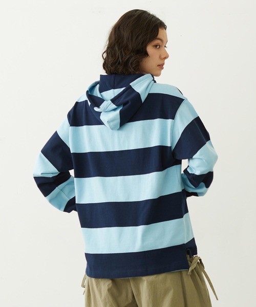 MILKFED.(ミルクフェド)の「CONTRAST RIB STRIPED HOODED TOP(Tシャツ/カットソー・レディース・ネイビー/イエロー/ブラック・ONE SIZE)」の18枚目の写真