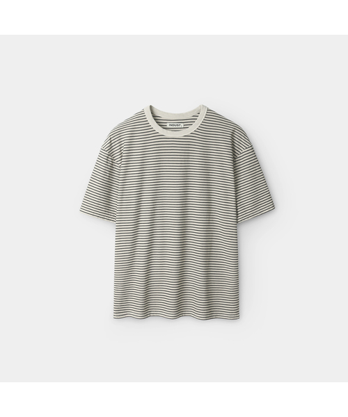 INDUST(インダスト)の「ピグメントウォッシュストライプ半袖Tシャツ_3COLOR(Tシャツ/カットソー・レディース・グレー/ベージュ/ブラウン・1(S)/2(M)/3(L))」の3枚目の写真