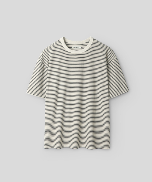 INDUST(インダスト)の「ピグメントウォッシュストライプ半袖Tシャツ_3COLOR(Tシャツ/カットソー・レディース・グレー/ベージュ/ブラウン・1(S)/2(M)/3(L))」の9枚目の写真
