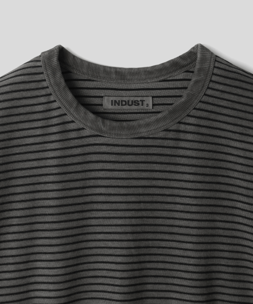 INDUST(インダスト)の「ピグメントウォッシュストライプ半袖Tシャツ_3COLOR(Tシャツ/カットソー・レディース・グレー/ベージュ/ブラウン・1(S)/2(M)/3(L))」の12枚目の写真