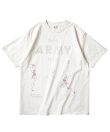 HOUSTON（ヒューストン）の「HOUSTON ピグメントプリントTシャツ(ARMY)（Tシャツ/カットソー）」