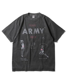 HOUSTON（ヒューストン）の「HOUSTON ピグメントプリントTシャツ(ARMY)（Tシャツ/カットソー）」