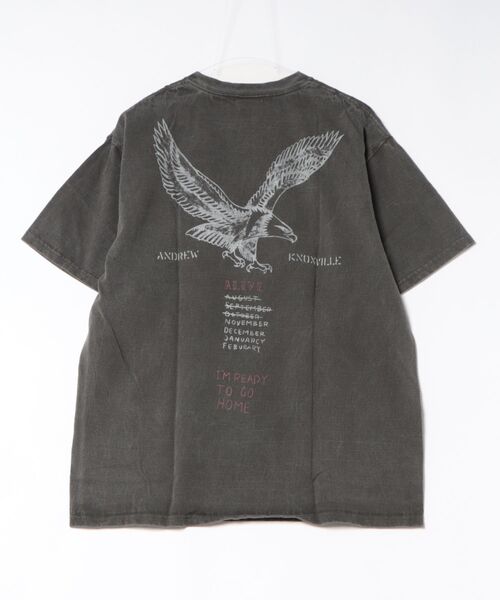 HOUSTON(ヒューストン)の「HOUSTON ピグメントプリントTシャツ(ARMY)(Tシャツ/カットソー・メンズ・ブラック/ターコイズブルー/ホワイト/マスタード・XX-LARGE/X-LARGE/LARGE/MEDIUM)」の9枚目の写真