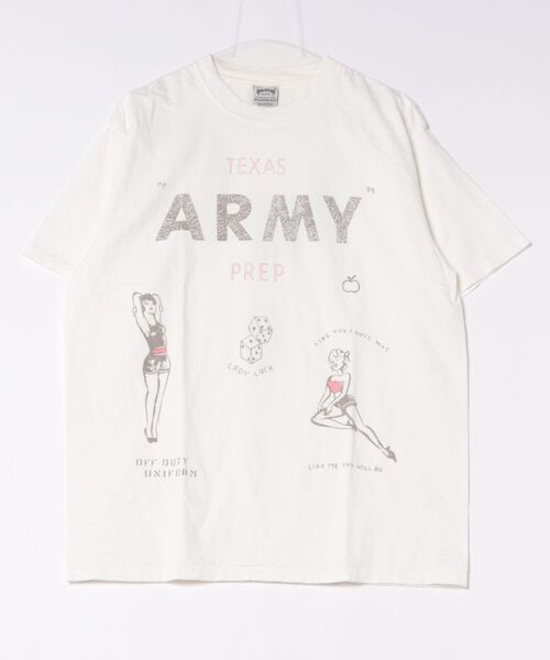 HOUSTON(ヒューストン)の「HOUSTON ピグメントプリントTシャツ(ARMY)(Tシャツ/カットソー・メンズ・ブラック/ターコイズブルー/ホワイト/マスタード・XX-LARGE/X-LARGE/LARGE/MEDIUM)」の5枚目の写真