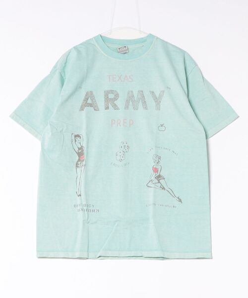 HOUSTON(ヒューストン)の「HOUSTON ピグメントプリントTシャツ(ARMY)(Tシャツ/カットソー・メンズ・ブラック/ターコイズブルー/ホワイト/マスタード・XX-LARGE/X-LARGE/LARGE/MEDIUM)」の10枚目の写真
