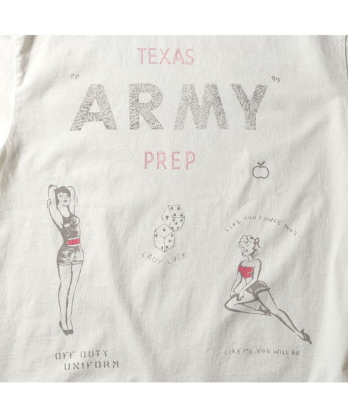 HOUSTON(ヒューストン)の「HOUSTON ピグメントプリントTシャツ(ARMY)(Tシャツ/カットソー・メンズ・ブラック/ターコイズブルー/ホワイト/マスタード・XX-LARGE/X-LARGE/LARGE/MEDIUM)」の14枚目の写真